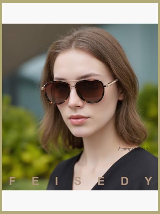 Retro Polarized Aviator Sunglasses Vintage Square Frame Metal Plastic